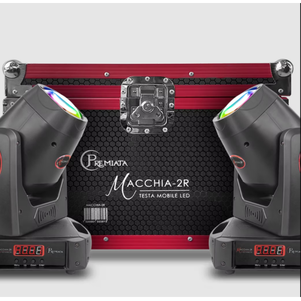 Cabeza robótica beam led premiata macchia-2r (2pz en un case)