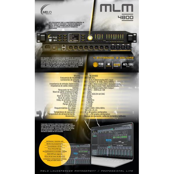 Procesador de audio melo mlm4800