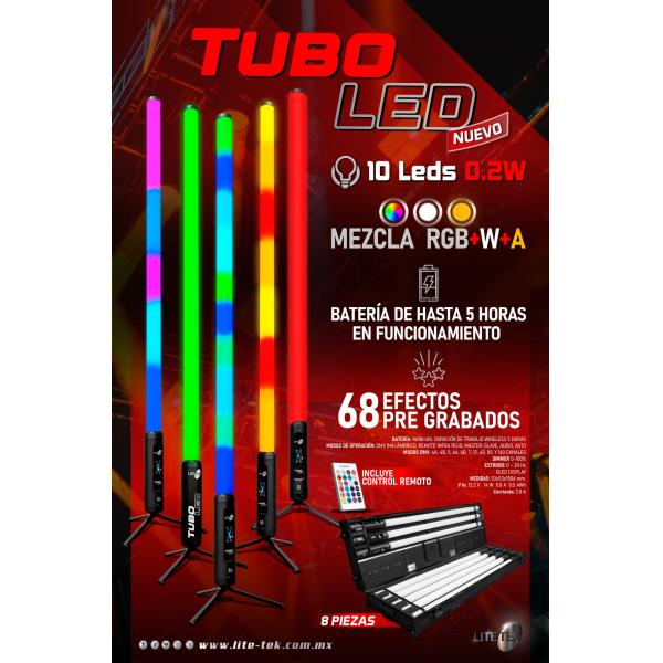 Tubo con led tuboled lite tek (estuche con 8 piezas)