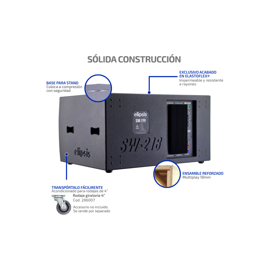 Subwoofer activo elipsis sw-218a smart - Imagen 4