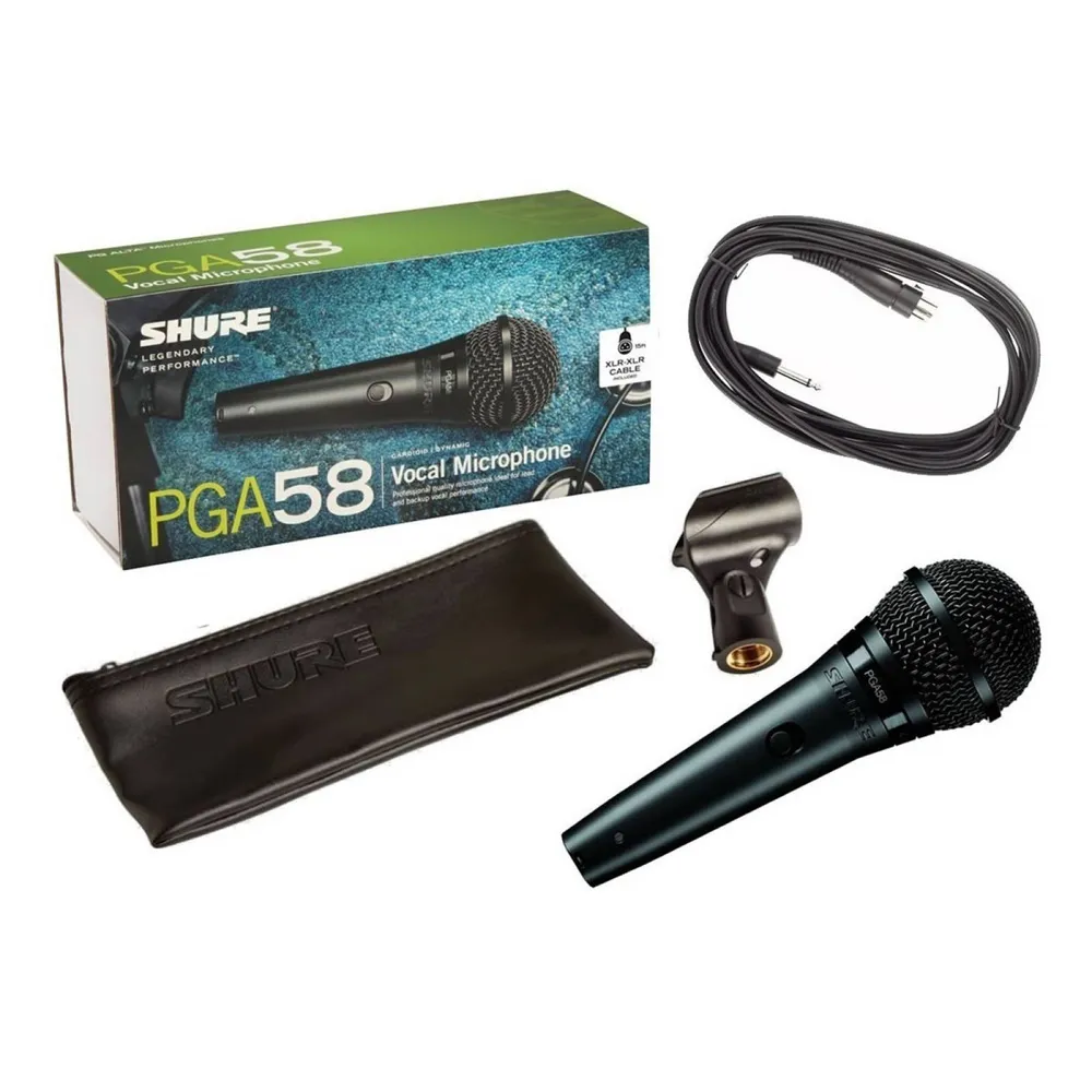 Microfono dinamico para voz con cable xlr shure pga58-xlr - Imagen 3